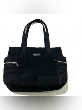 Vera Bradley Iconic Black Tote Bag Dual Side Zipper Pockets